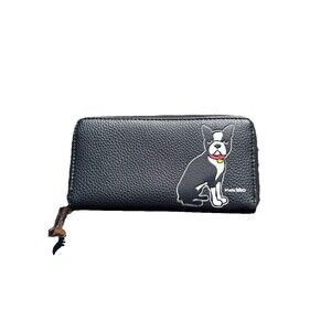 Marc Tetro Boston Terrier Dog Black Zippered Wallet